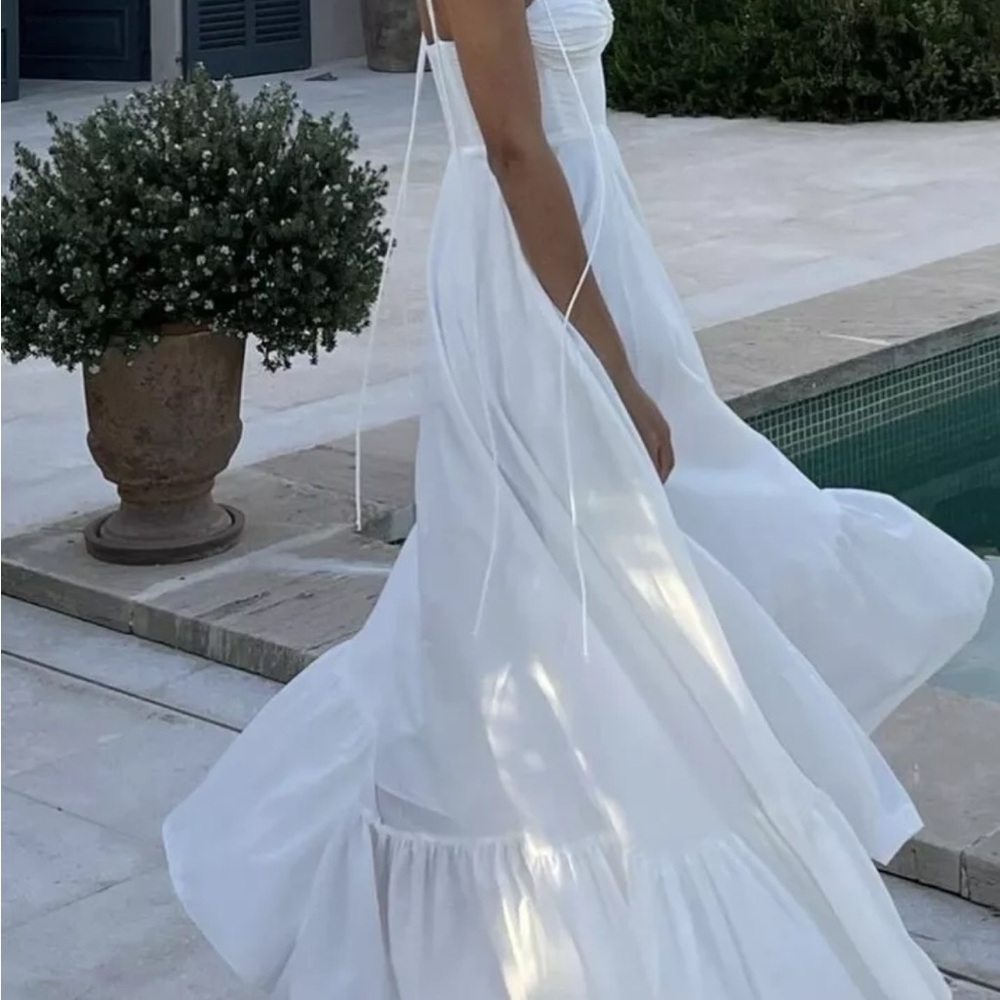 Zara White Strapless Midi Dress - Picture 12 of 15